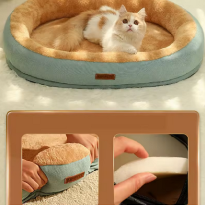Lit pour Animal de Compagnie Confortable en Peluche Carré – Niche pour Chiot et Chat – Canapé Coussin pour Petits et Moyens Animaux